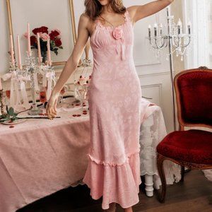 Pink Rose Midi Dress Lait Collection